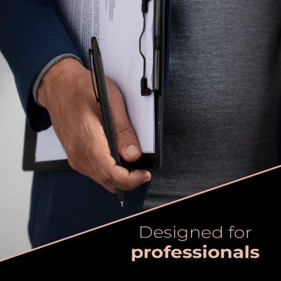 Cello Signature Carbon Slim Ball Pen + Refill Pack | Blue Ink | 1 Ball Pen + 1 Refill | Matte Black Finish | Premium Metal Pen for Gift | Stylish Corporate & New Year Gifts for Men & Women