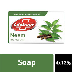 Lifebuoy Neem Soap (100Gx4) - Germ Protection and Care
