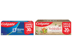 Colgate Strong Teeth Cavity Protection Toothpaste, Colgate Toothpaste, 500gm Saver Pack, India's No.1 Toothpaste & Swarna Vedshakti Ayurvedic Cavity Protection, Bad Breath Treatment Toothpaste - 400gm