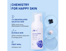 Plum 1% Encapsulated Salicylic Acid Foaming Face Wash | Fights Active Acne, controls oil & deep cleanses pores | with Glycolic Acid & Fruit AHAs | All Skin Types | Face Cleanser for Women & Men | 110ml