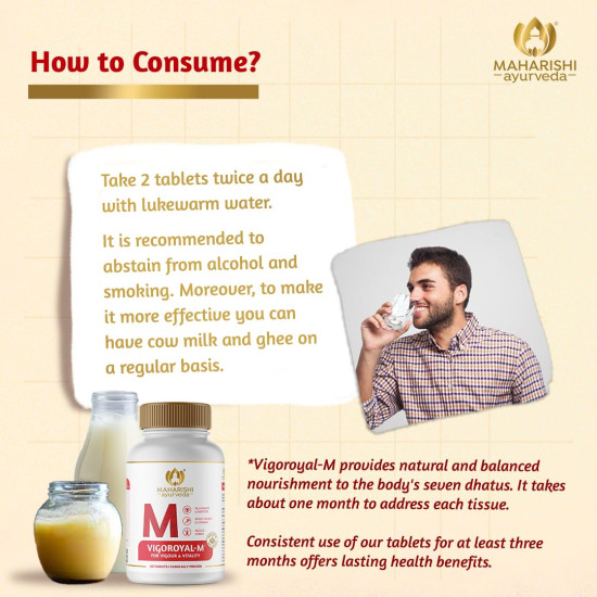 Maharishi Ayurveda Shilajit Tablets | Vigoroyal M- Infused with Original Shilajit | Natural Shilajeet - 60 tablets