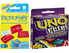 Games PICTIONARY Card Refresh, Multicolor&Mattel Uno Flip Side