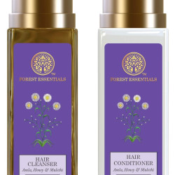 Forest Essentials Travel Size Hair Conditioner Amla, Honey & Mulethi 50ml & Forest Essentials Travel Size Hair Cleanser Amla, Honey & Mulethi 50ml (Shampoo)