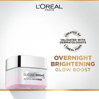 L'Oreal Paris Glycolic Bright Glowing Night Cream, 50ml |Overnight Brightening Cream with Glycolic Acid that Visbily Minimizes Spots & Reveals Glowing skin