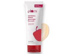 Plum Saffron & Papaya Glow & Brightening Face Wash with Vitamin B5 | Boosts Glow & Brightens Skin | Non-Drying | All Skin Types | Bright Gel Face Wash for Women & Men | for All Skin Types | 100ml