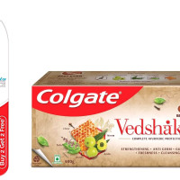 Colgate Gentle Enamel Ultra Soft Bristles Toothbrush for adults, 4 Pcs (Buy2 Get 2)& Swarna Vedshakti Ayurvedic Cavity Protection,Toothpaste - 400gm