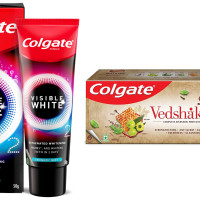 Colgate Visible White O2 & Vedshakti Mouth Protect Spray - Teeth Whitening & Ayurvedic Mouth Protection