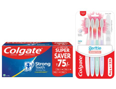 Colgate Strong Teeth Toothpaste with Calcium Boost & Sensitive Soft Bristles Toothbrush - 800gm, 4 Pcs