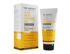 Dr. Sheth's Haldi & Hyaluronic Acid Sunscreen with 1% Hyaluronic Acid & 1% Turmeric Extract | Spf 50+ | PA+++ | Hydrating & Brightening | Protects against UVA/UVB & Blue light | For Women & Men -50g