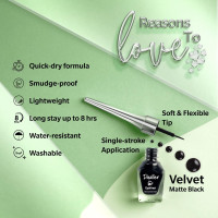 Dazller Eyeliner, 6.5mL (Pack of 3), Black, Velvet Matte, Washable, Water-resistant, Smudge-proof