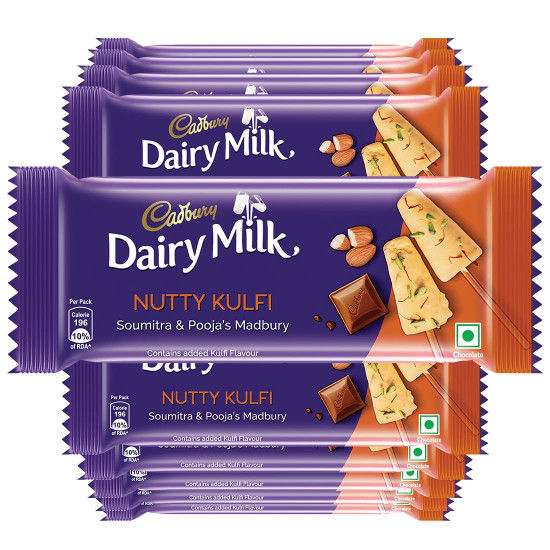 Cadbury Dairy Milk Nutty Kulfi Madbury Chocolate Bar, 36 g (Pack of 10)