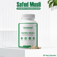 Herbalmax Safed Musli 800mg | With Shilajit, Ashwagandha & Gokshura | Natural Energy, Immunity Boost, Stamina & Stress Relief | Enhances Performance & Body Strength for Men & Women – 60 Veg Capsules