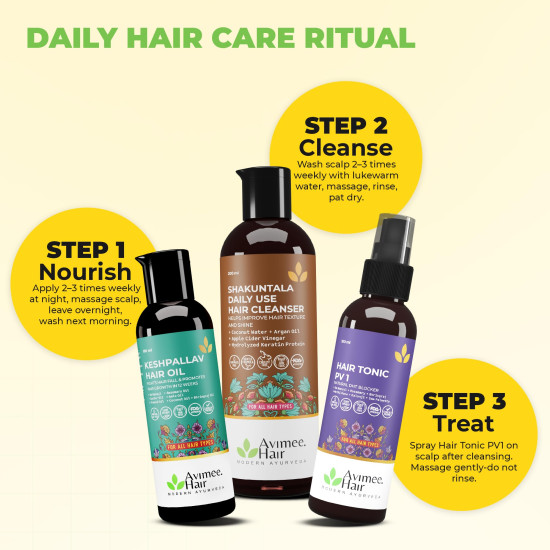 Avimee Herbal Hairtone PV 1 Scalp Tonic | Natural DHT Blocker | Hair Serum for Hair fall Control | With Rosemary, Saw Palmetto, Amla, Methi & Bhringraj Extracts | Serum For Men & Women | 100 ml