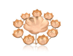 Urli Bowl Diya Shape Flower Decorative Tealight for Home Diwali Handcrafted Bowl for Floating Flowers and Tea Light Candles Home | Diwali Decoration Items (12 Inches)