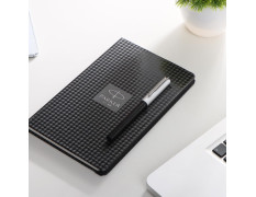 Parker Gift Set - (Parker Beta Premium Chrome Trim Roller Ball Pen with Houndstooth Print Parker Notebook) | 1 Pen + 1 Parker Note Book| Ink Color - Blue | Gifts for Employees | Perfect for Corporate