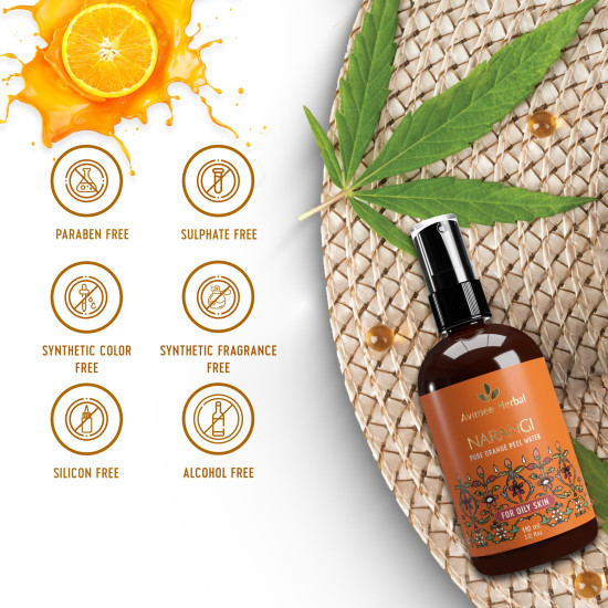 Avimee Herbal Narangi Water | Natural Astringent To Reduce Pores | With Orange Peel Extract | 110 ml