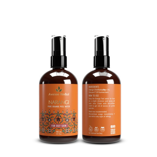 Avimee Herbal Narangi Water | Natural Astringent To Reduce Pores | With Orange Peel Extract | 110 ml