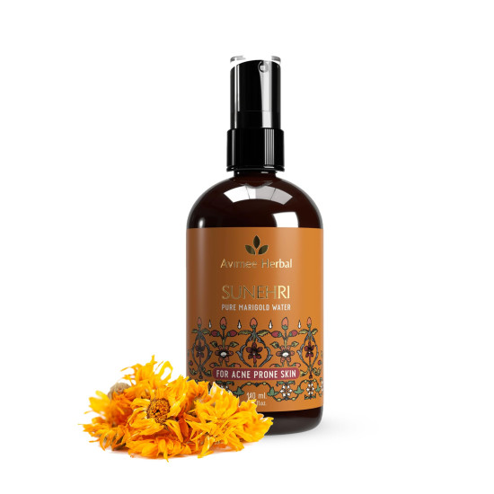 AVIMEE HERBAL Sunehri Pure Marigold Water | For Acne Prone Skin | With Calendula Extracts | 110 Ml