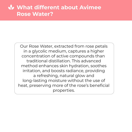 Avimee Herbal Gulabo Premium Rose Water | Skin, Face and Hair Toner | Radiant Glow | For All Skin Types | 110 ml