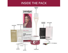 Paradyes Ammonia Free Ruby Wine Semi-permanent Hair Color Highlighting Kit Enriched with Herbal Ingredients for All Hair Types, 75g