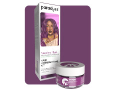 Paradyes Ammonia Free Amethyst Plum Semi-permanent Hair Color Highlighting Kit Enriched with Herbal Ingredients for All Hair Types, 75g
