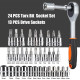 46PCS 1/4 inch Drive Socket Set,Metric Ratchet Wrench Set with 4-14mm CR-V Sockets,S2 Bits,Extension Bars,Mechanic Tool Kits for Household Auto Repair