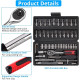 46PCS 1/4 inch Drive Socket Set,Metric Ratchet Wrench Set with 4-14mm CR-V Sockets,S2 Bits,Extension Bars,Mechanic Tool Kits for Household Auto Repair