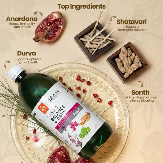 KRISHNA'S HERBAL & AYURVEDA Thyro Balance Juice - 1000 Ml| Blend Of Natural Ayurvedic Formulation With Kanchnar Gugglu - Sugar Free| Rich In Vitamins, Minerals And Fiber
