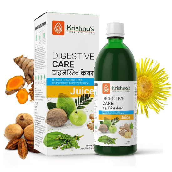 KRISHNA'S HERBAL & AYURVEDA Digestive Care Juice - 1000 ml | Goodness Of Amla, Ginger, Chitrak, Anaardana, Baheda For To Help In Digestion And Metabolism, Pack of 1 KRISHNA'S HERBAL & AYURVEDA Digestive Care Juice - 1000 ml | Goodness Of Amla, Ginger, Chitrak, Anaardana, Baheda For To Help In Digestion And Metabolism, Pack of 1