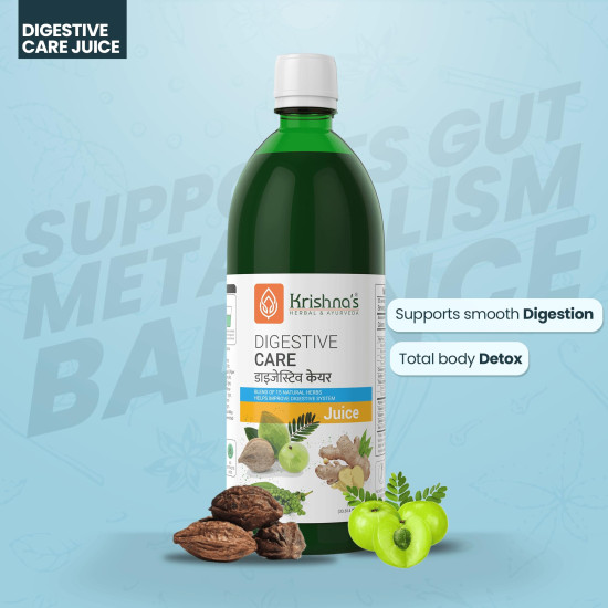 KRISHNA'S HERBAL & AYURVEDA Digestive Care Juice - 1000 ml | Goodness Of Amla, Ginger, Chitrak, Anaardana, Baheda For To Help In Digestion And Metabolism, Pack of 1 KRISHNA'S HERBAL & AYURVEDA Digestive Care Juice - 1000 ml | Goodness Of Amla, Ginger, Chitrak, Anaardana, Baheda For To Help In Digestion And Metabolism, Pack of 1