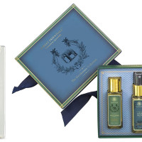 Forest Essentials Kit for Him, 150ml (Gift Box For Men) & Forest Essentials Tinted Lip Serum Madhu Rasa Anar Rasa 2.2g (Lipstick) & Forest Essentials After Shave Spray Sandalwood & Orange Peel 100ml