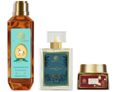 Forest Essentials Soundarya Radiance Cream With 24K Gold & SPF25 & Forest Essentials After Shave Spray Sandalwood & Orange Peel 100ml & Forest Essentials Baby Hair & Body Wash Dasapushpadi 200ml