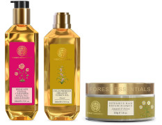 Forest Essentials Organic Cold Pressed Virgin Oil Almond & Facial Cleanser & Hair Repair Masque - Natural Beauty Care