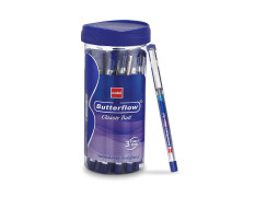 Cello Butterflow Classic Ball Pen Set | Pack of 20 Ball Pens | 20 Blue Ink Colour Pens | Longer and Smoother Writing Experience | For School and Office Use | Best Pen for Exams