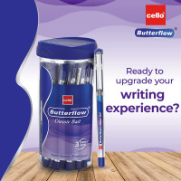 Cello Butterflow Classic Ball Pen Set | Pack of 20 Ball Pens | 20 Blue Ink Colour Pens | Longer and Smoother Writing Experience | For School and Office Use | Best Pen for Exams Cello Butterflow Classic Ball Pen Set | Pack of 20 Ball Pens | 20 Blue Ink Colour Pens | Longer and Smoother Writing Experience | For School and Office Use | Best Pen for Exams