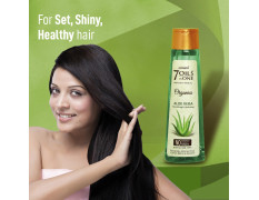 Emami 7 Oils In One Organics Aloe Vera Hair Oil | Nourishing & Hydrating| Ultra-Light & Non-Sticky | Certified Organic | Free From Parabens, Sulphates & Harmful Chemicals | For Soft, Shiny Hair, 200ml