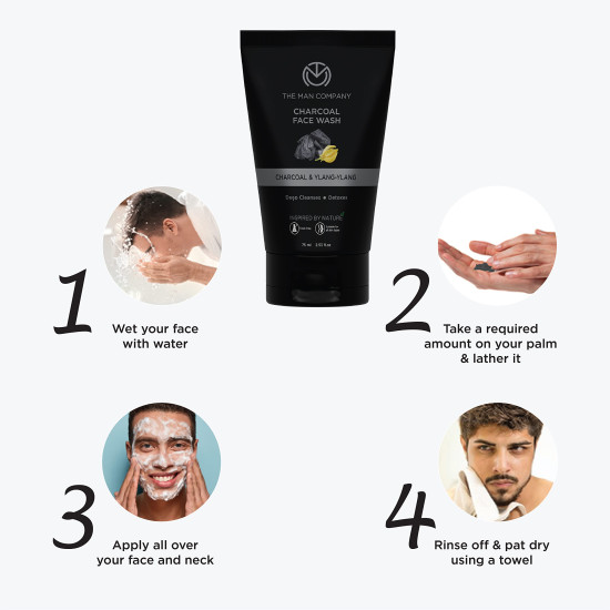 The Man Company Charcoal Face Wash | Anti Pollution, Acne Oil Control | Deep Cleansing | Blackheads Removal | All Skin Types - 75 ml The Man Company Charcoal Face Wash | Anti Pollution, Acne Oil Control | Deep Cleansing | Blackheads Removal | All Skin Types - 75 ml
