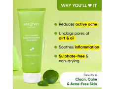 Dot & Key CICA Face Wash for Acne Prone Skin, 2% Salicylic Acid Face Wash with Green Tea | For Oily & Sensitive Skin | Sulphate Free Face Wash for Men & Women | Oil Control Face Wash with Zinc | 100ml