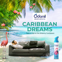 Odonil Destinations Room Air Freshener Spray 240ml - Carribean Dreams | Long Lasting Fragrance Blue Odonil Destinations Room Air Freshener Spray 240ml - Carribean Dreams | Long Lasting Fragrance Blue