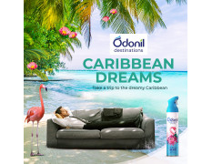 Odonil Destinations Room Air Freshener Spray 240ml - Carribean Dreams | Long Lasting Fragrance Blue