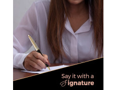 Cello Signature Rakshabandhan Gift Set|Blue Ink|1 Ball Pen + 1 Golden Finish Table Clock with Pen Holder|Premium Metal Pens|Stylish Gifts for Christmas and New Year|Gifts for Men and Women