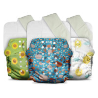 Mother Sparsh Plant Powered Cloth Diaper for Babies- Free Size | Medical Grade Fabric with 100% Organic Cotton | 13 Layer Breathable Soaker With Built-In Booster Pad | Pack of 3