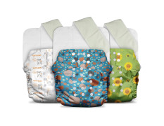 Mother Sparsh Plant Powered Cloth Diaper for Babies-Free Size | Medical Grade Fabric with 100% Organic Cotton | 13 Layer Breathable Soaker With Built-In Booster Pad | Pack of 3