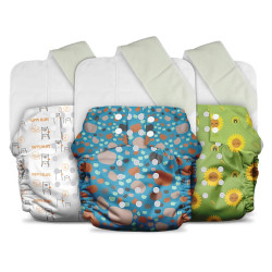 Mother Sparsh Plant Powered Cloth Diaper for Babies-Free Size | Medical Grade Fabric with 100% Organic Cotton | 13 Layer Breathable Soaker With Built-In Booster Pad | Pack of 3
