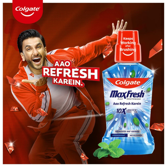 Colgate Plax Pepper Mint Mouthwash, 0% Alcohol - 500 ml & Visible White O2, Teeth Whitening Toothpaste, 50g& Strong Teeth Cavity Protection Toothpaste,