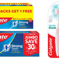 Colgate Gentle Enamel Ultra Soft Bristles Manual Toothbrush for adults, 4 Pcs (Buy2 Get 2) & Strong Teeth Cavity Protection Toothpaste, 500gm Saver Pack & Strong Teeth Cavity Protection Toothpaste