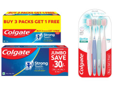 Colgate Gentle Enamel Ultra Soft Bristles Manual Toothbrush for adults, 4 Pcs (Buy2 Get 2) & Strong Teeth Cavity Protection Toothpaste, 500gm Saver Pack & Strong Teeth Cavity Protection Toothpaste