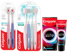 Colgate Visible White O2 & Gentle Ultra Soft Toothbrush Combo - Teeth Whitening & Enamel Protection