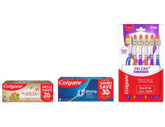 Colgate Strong Teeth Cavity Protection Toothpaste, Colgate Toothpaste & ZigZag Manual Toothbrush & Swarna Vedshakti Ayurvedic Cavity Protection, Bad Breath Treatment Toothpaste - 400gm