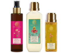 Forest Essentials Ultra-Rich Body Milk 130ml &Forest Essentials Travel Size Delicate Facial Cleanser 50ml&Forest Essentials Facial Tonic Mist Pure Rosewater 130ml (Face Toner)